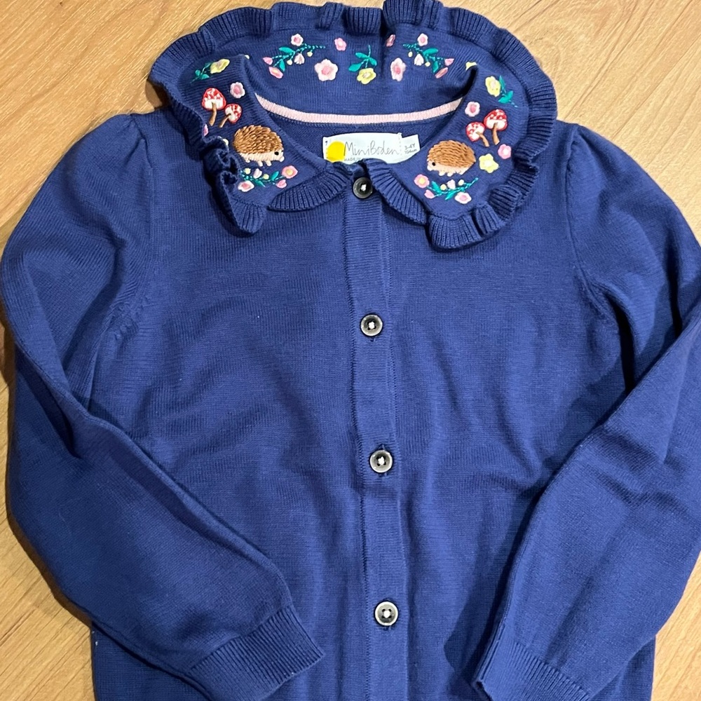 Mini BODEN NWOT cardigan hedgehog sweater.